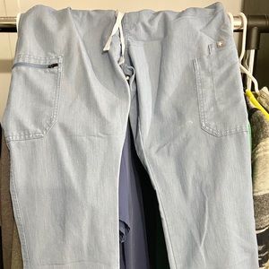 Figs chambray blue scrub pants